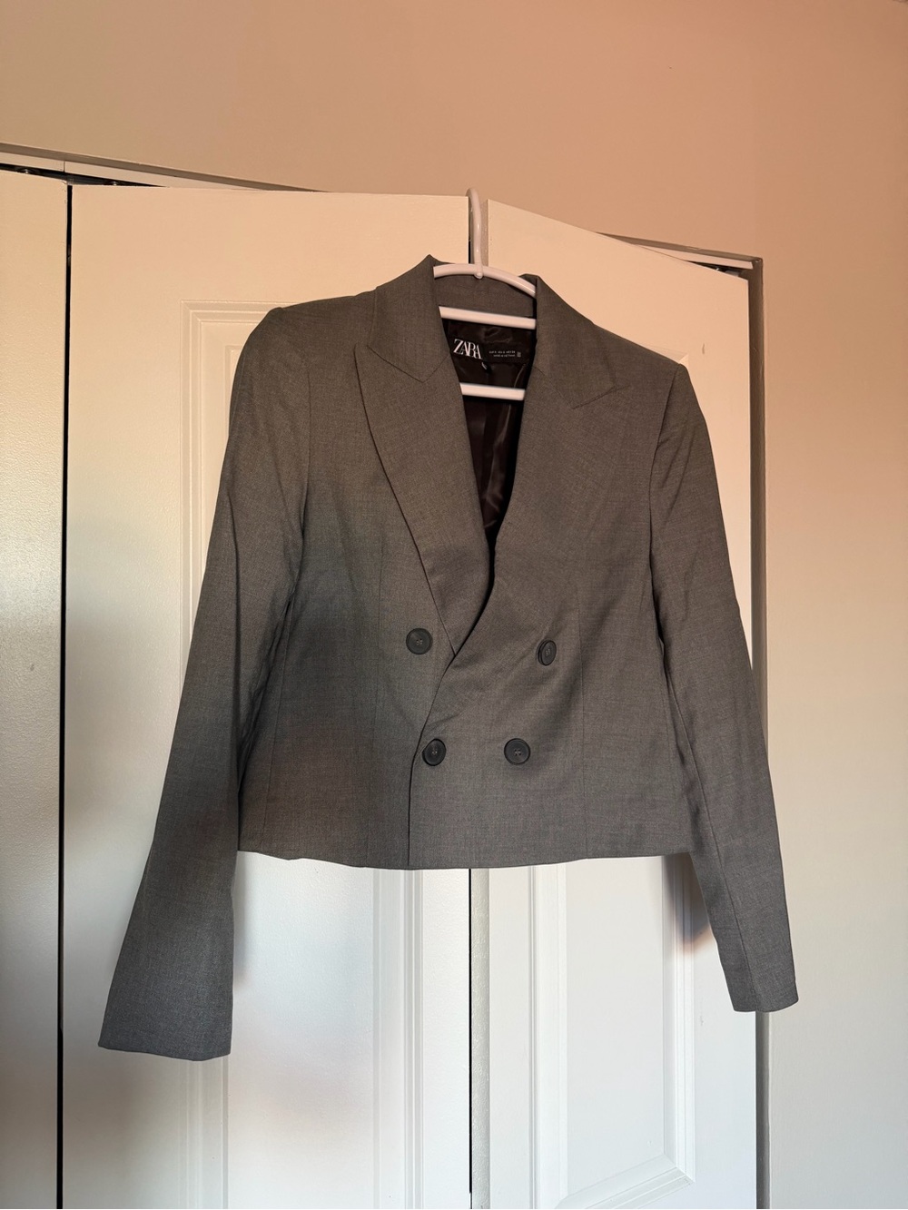Zara Gray Double Breasted Tailored Blazer – Size S